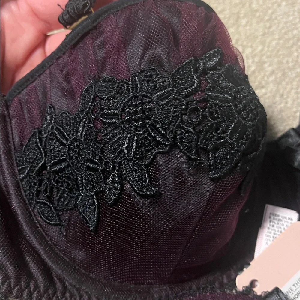 Agent provocateur Lianne bra and thong set Elegant purple burgundy tulle Lace